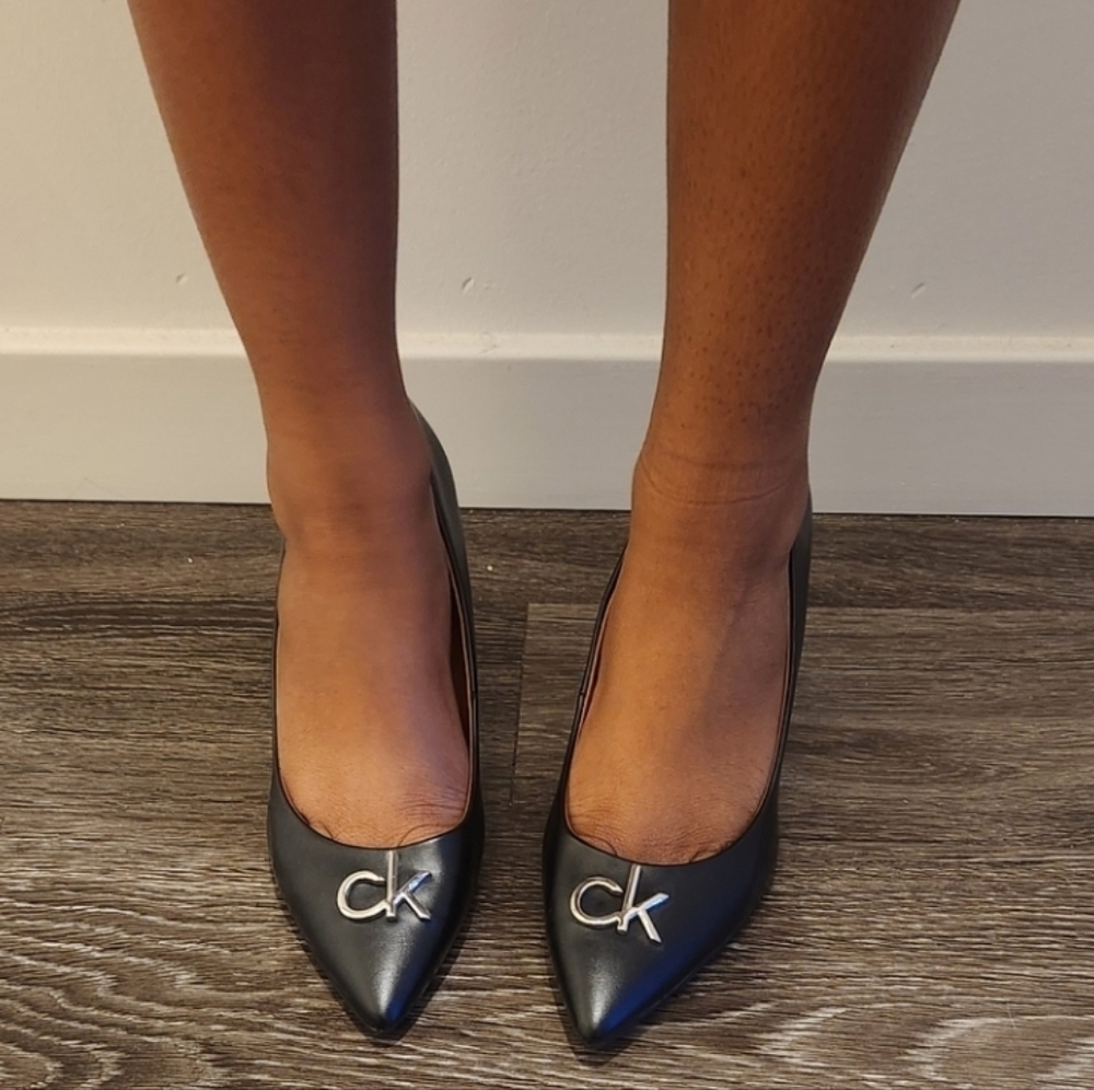 Calvin Klein Black Pointed Toe Heels